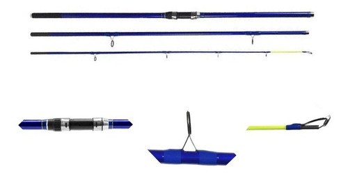 Vara De Pesca De Praia Marine Sports Verano Surf 4.20m - 3 P Azul