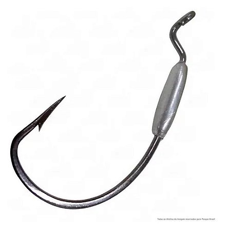 Anzol Offset Lastreado 4/0 Ewg Monster 3x 2,5g Cartela Com 3