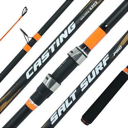 Vara De Pesca De Praia Lumi Salt Surf Pro 4.20m - 200gr 3pts Preto