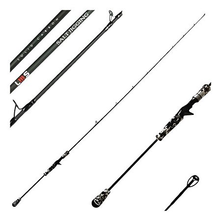 Vara Lumis Salt Jigging 6'0-30lb Carretilha - Carbono Sólido Preto