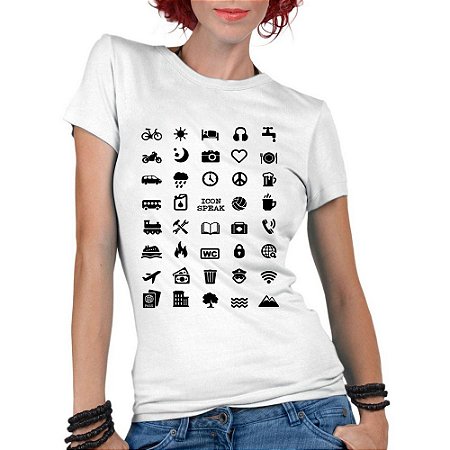 Camiseta Feminina Viajante 40 Icon Speak - Personalizadas/ Customizadas/ Estampadas/ Camiseteria/ Estamparia/ Estampar/ Personalizar/ Customizar/ Criar/ Camisa Blusas Baratas Modelos Legais Loja Online - Lifestyle-Jaquetas college, moletons, camisetas