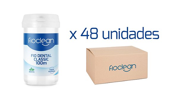 Fio Dental Classic Leve 100m Pague 75m - Fioclean - Caixa com 48 unidades