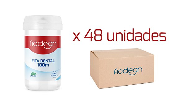 Fita Dental Leve 100m Pague 75m - Fioclean - Caixa com 48 unidades