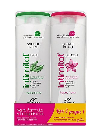 Kit Sabonete Íntimo L2P1 Fresh + Cremoso 2x200ml - Caixa com 12 unidades