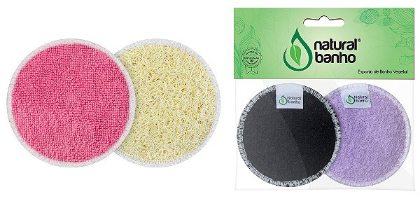 Esponja de Banho Bucha Vegetal Basic Facial - Caixa com 12 unidades