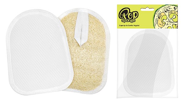 Esponja de Banho Bucha Vegetal MID - PopSponge - Caixa com 24 unidades