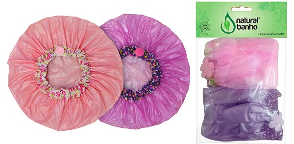 Touca Plástica Para Banho Luxo Com Elástico - 02 Unidades - Caixa com 24 pacotes