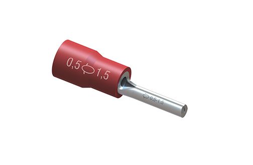 TERMINAL TIPO PINO ISOLADO 1,5-0,5 TPP21L VERMELHO