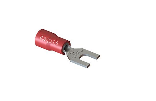 TERMINAL TIPO FORQUILHA ISOLADO TPF 1,5-0,5 VERMELHO INTELLI