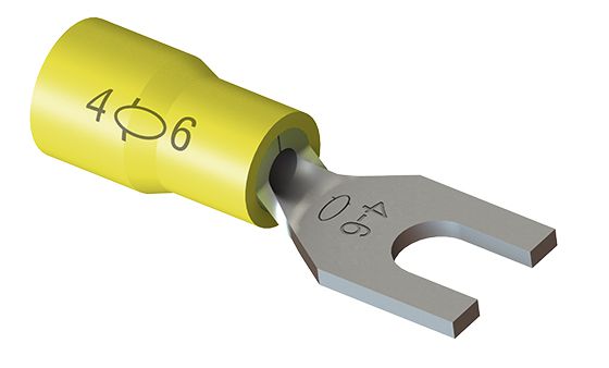 TERMINAL FORQUILHA ISOLADO TPF-6-4 AMARELO INTELLI