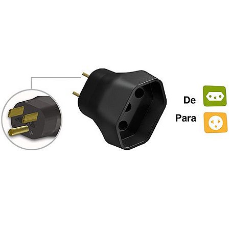 PINO ADAPTADOR FACA 3P PRETO