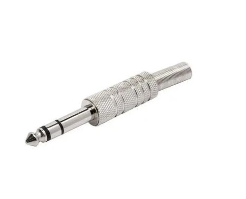 PLUG P10 STÉREO NÍQUEL 6.35MM COM MOLA