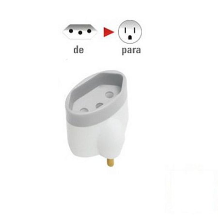 PINO ADAPTADOR 2P CHATO PARA 2P DANEVA CINZA