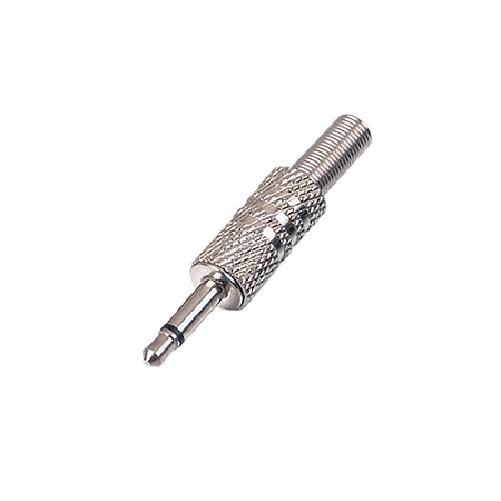PLUG 2P MONO 3.5MM METAL COM MOLA