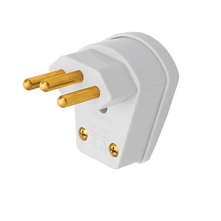 PLUG 90º MACHO FAME 3P 10A CINZA