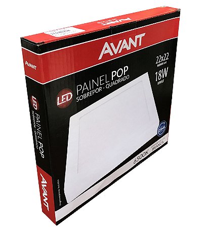 PLAFON LED SOBREPOR QUADRADO 18W 6500K AVANT