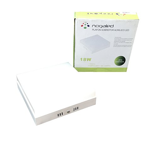 PLAFON LED SOBREPOR QUADRADO ACRÍLICO 18W NOGALED