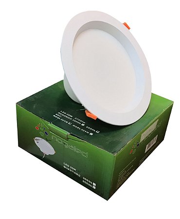 PLAFON LED EMBUTIR REDONDO 30W BRANCO FRIO NOGALED