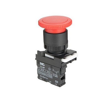 PULSADOR COGUMELO 1NF VERMELHO 17442 MARGIRIUS