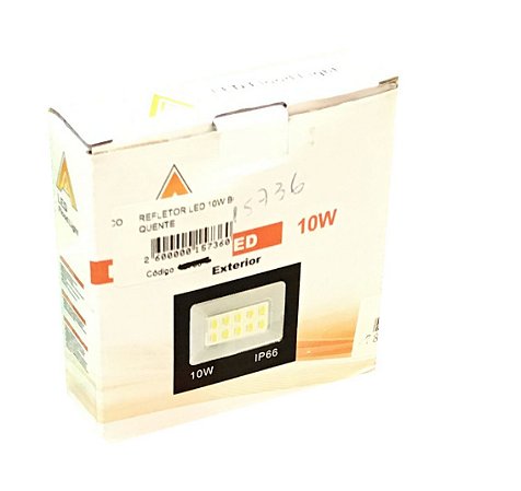 REFLETOR LED 10W BIVOLT BRANCO QUENTE FLOOD LIGHT