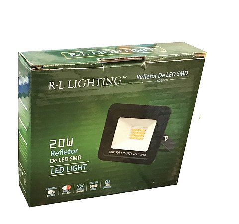 REFLETOR LED 20W BIVOLT BRANCO QUENTE R.L. LIGHTING
