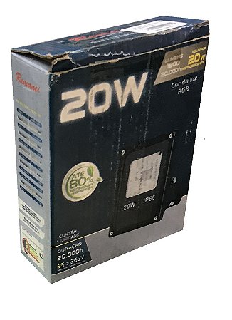 REFLETOR LED 20W BIVOLT RGB COM CONTROLE REMANCI