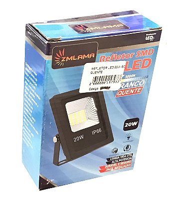 REFLETOR LED 20W BIVOLT BRANCO QUENTE ZMLAMA