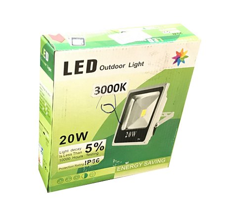 REFLETOR LED 20W BIVOLT BRANCO QUENTE OUTDOOR LIGHT