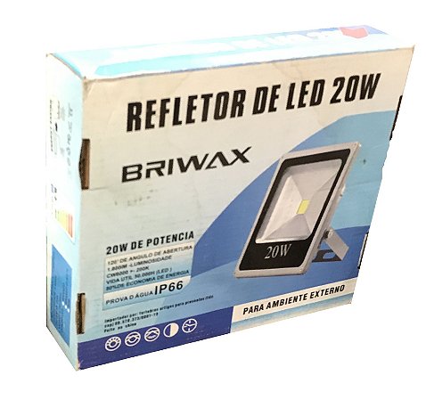 REFLETOR LED 20W AZUL BIVOLT BRIWAX