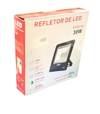 REFLETOR LED 30W BIVOLT BRANCO QUENTE RDL