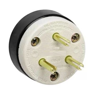 PLUG 3P REDONDO PORCELANA 30A