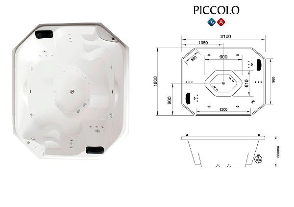 SPA PICCOLO 2.10X1.80 FIBRA ITALIA