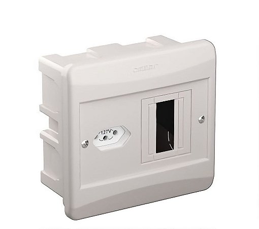 QUADRO DISTRIBUIÇÃO PARA 2 DISJUNTO DIN OU 2 UL COM TOMADA 2PET 10A