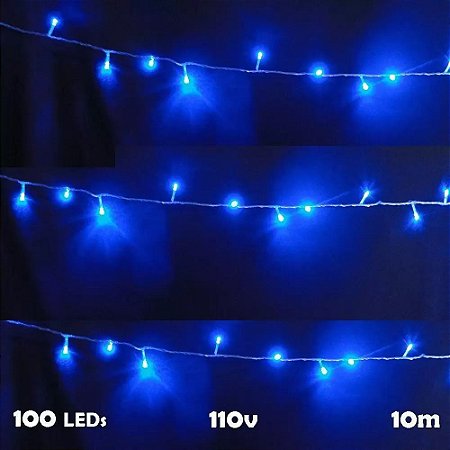 PISCA PISCA 100 LEDS 10 METROS AZUL 127V