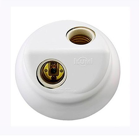 SOQUETE ILUMI PLAFON BRANCO PARA  2 LÂMPADAS