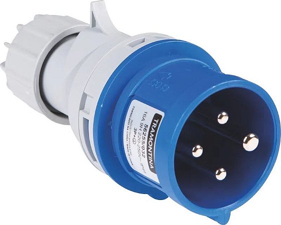 PLUG MÓVEL TRAMONTINA 3P+T 16A 9H 220V AZUL