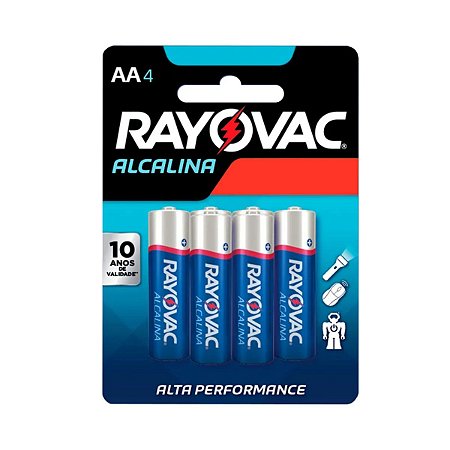 PILHA RAYOVAC ALCALINA AA COM 4