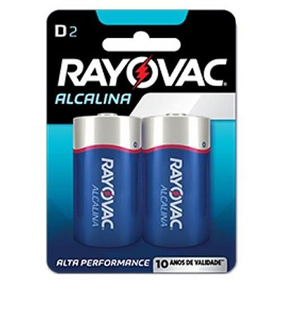PILHA RAYOVAC ALCALINA GRANDE D2 COM 2