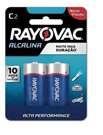 PILHA RAYOVAC ALCALINA MÉDIA C2 COM 2