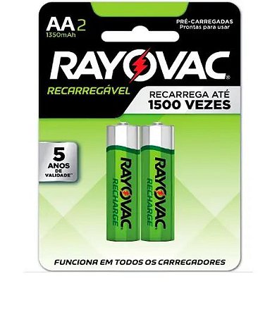 PILHA RECARREGÁVEL RAYOVAC AA COM 2