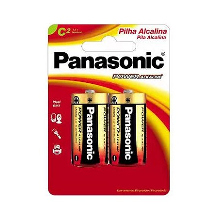PILHA PANASONIC ALCALINA C COM 2