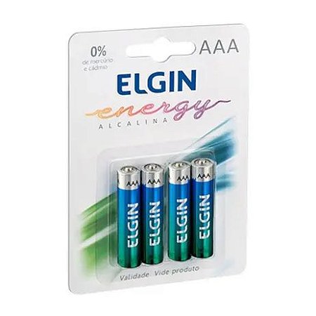 PILHA ALCALINA PALITO ELGIN AAA COM 4
