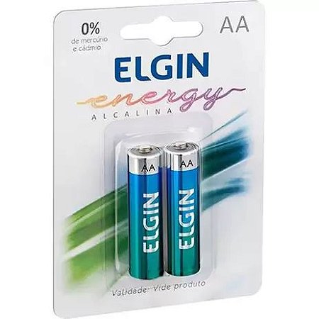 PILHA ALCALINA PEQUENA ELGIN AA COM 2