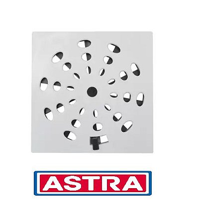 GRELHA ASTRA GIRATÓRIA  QUADRADA CROMADO 15X15 CM