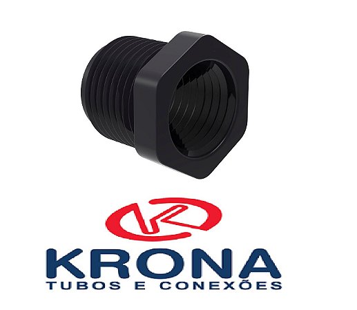 BUCHA  REDUÇÃO COM ROSCA  3/4X1/2 PRETO KRONA