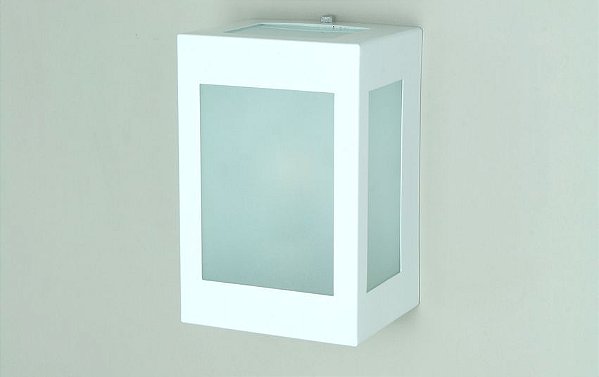 ARANDELA RETANGULAR RIOPELUSTRES COM 5 VIDROS 30CM BRANCO