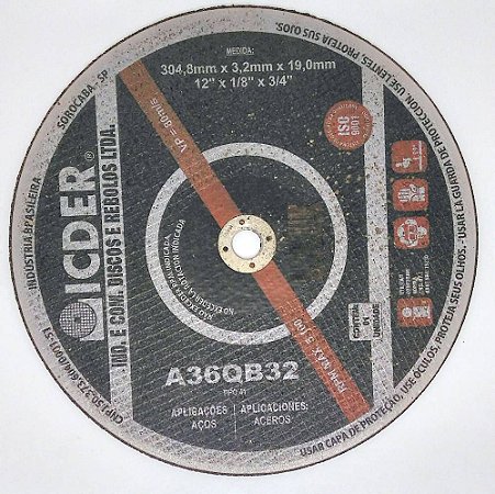 DISCO CORTE 12"X1/8"X1"  A36  ICDER
