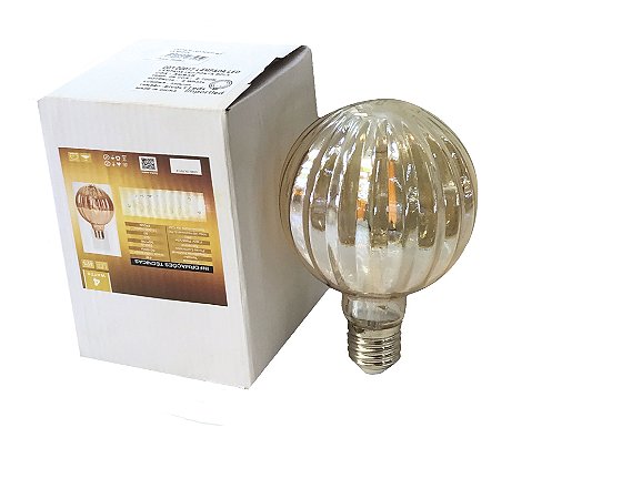 LÂMPADA LED BOLA CARACOLADA AMBER