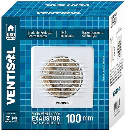 EXAUSTOR VENTISOL BANHEIRO 100MM 127V PREMIUM