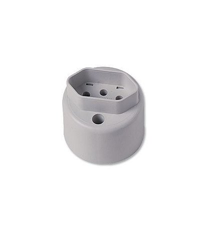 TOMADA EXTERNA REDONDA 10A  ILUMI  CINZA 1651